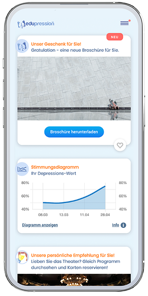 Screenshot of the activity feed or the "Home" area in the edupression app.